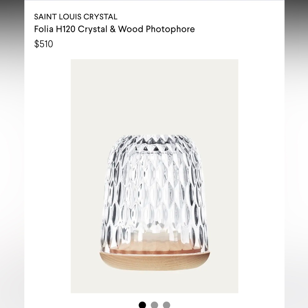 SAINT LOUIS CRYSTAL
Folia H120 Crystal & Wood Photophore